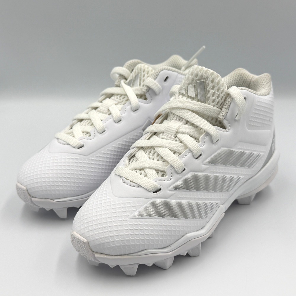 Adidas Adizero Impact.2 MD Football Cleats Kids 10K White IF5109 Mid-Top *NEW*